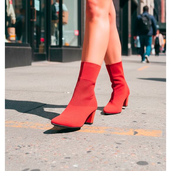 NINETY UNION Red Mesh Ankle Booties Size 9 - Picture 6 of 9